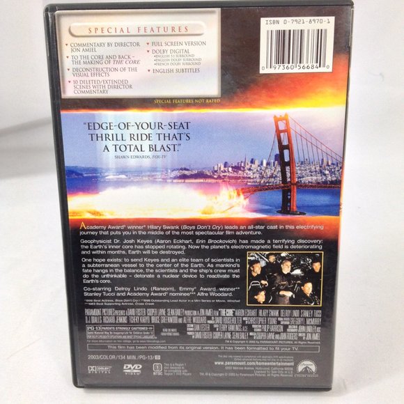 The Core - 2003 - Hilary Swank - Rated PG 13 - DVD - Used - Picture 2 of 3